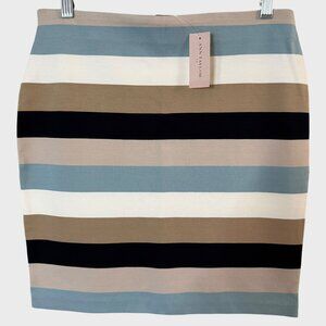Ann Taylor Pull-On Stiped Pencil Skirt Multicolor Women's 6P Office Career NEW
